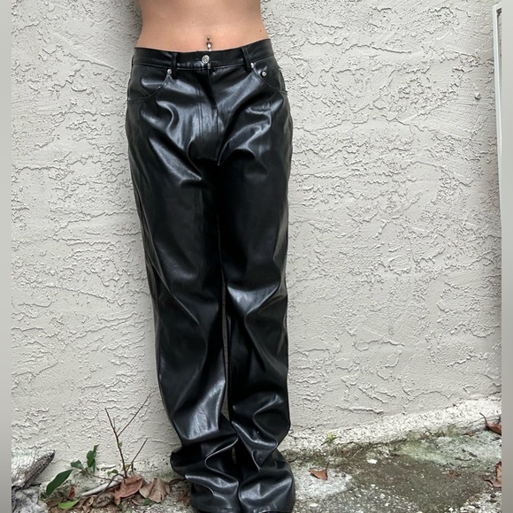 Y2k Vintage Black Leather Pants - Picture 10 of 10